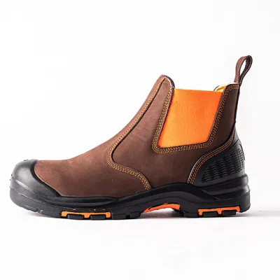 Nubuck Leather Chelsea Boots Men's Fashion Work Shoes Construction Safety Shoe Boots