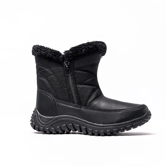 Side Zipper Snow Boots Women's Thick Plush Waterproof Cotton Boots
