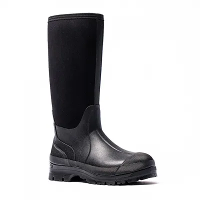 Black High Thigh Waterproof Protective Non Leather Work Neoprene Long PVC Rain Safety Boots Men's Boots